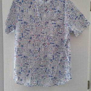 Columbia Men's All-Over Print Outdoor/Camping/First Aid Button Down; Size XL